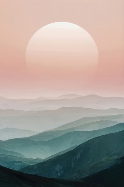 Pastelkleurige berghorizon door Alpenglow Workshop