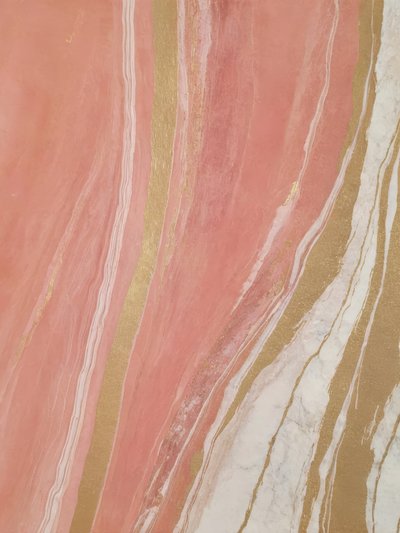 Roze-gouden marmeren stroming door Alpenglow Workshop