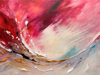 Rood-roze vloeiend abstract door Alpenglow Workshop