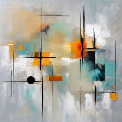 Levendige geometrische abstracte kunst door Alpenglow Workshop