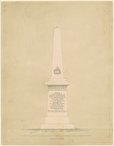 Ontwerp voor een Monument ter Nagedachtenis aan George B. Doane door Alpheus Cary