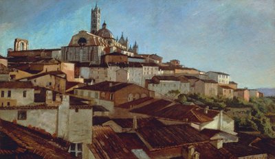 Siena, door Alfonso Hollaender, olieverf op doek op karton, 31x51,5 cm door Alphons Hollaender