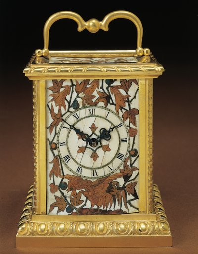 Koetsklok, uit een Napoleon III vierdelige bureauset, marqueterie door Duvinage en Harinckouk, ca. 1877 door Alphonse Gustave Giroux