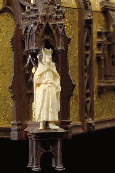 (detail) van een Gotische Revival sieradendoos, c.1880 door Alphonse Gustave Giroux