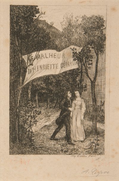 2 Illustraties voor Le Malheur d door Alphonse Legros