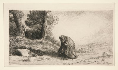 Een Zwerver die een Pad Afloopt door Alphonse Legros