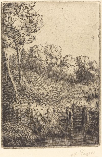 Langs de Marne (Sur la Marne) door Alphonse Legros