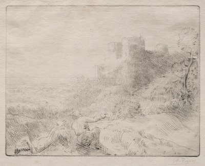Een Oud Kasteel door Alphonse Legros