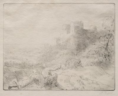 Een Oud Kasteel door Alphonse Legros