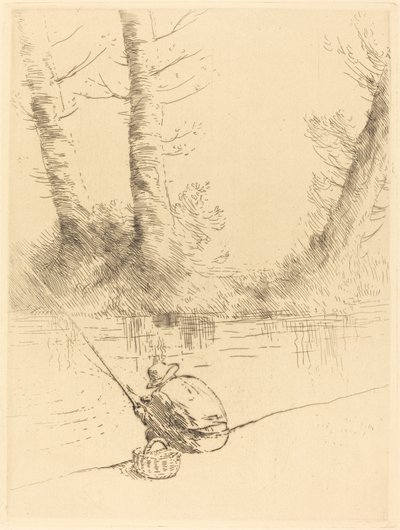 Visser (Le pecheur a la ligne) door Alphonse Legros