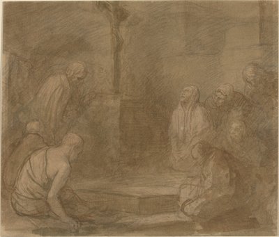 Aan de voet van het kruis door Alphonse Legros