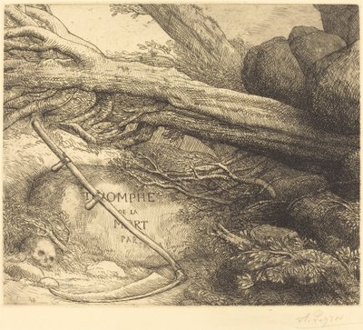 Lawine: Frontispice voor Triomf van de Dood door Alphonse Legros