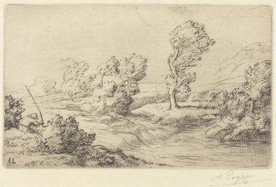 Oevers van de Marne door Alphonse Legros