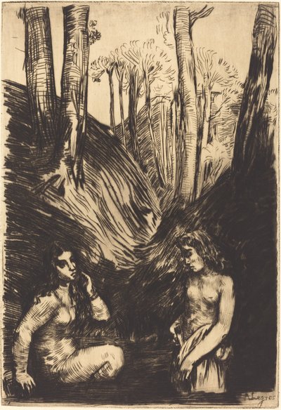 Badhuis (Les baigneuses) door Alphonse Legros