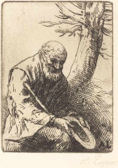 Bedelaar met hoed in de hand door Alphonse Legros