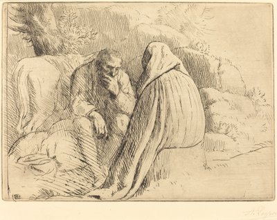 Zigeunerkamp door Alphonse Legros
