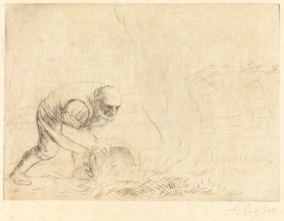 Brandend gras door Alphonse Legros