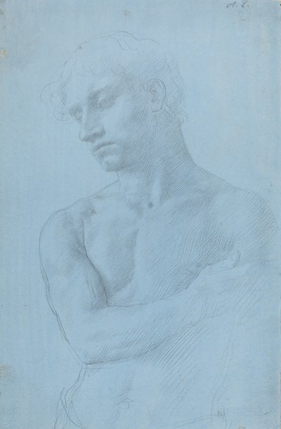 Borstbeeld van naakte man door Alphonse Legros