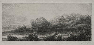 Hut in het moeras door Alphonse Legros