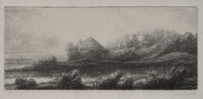 Hut in het moeras door Alphonse Legros