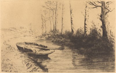 Kanaal gezien bij ochtendlicht Le canal: Effet du matin door Alphonse Legros