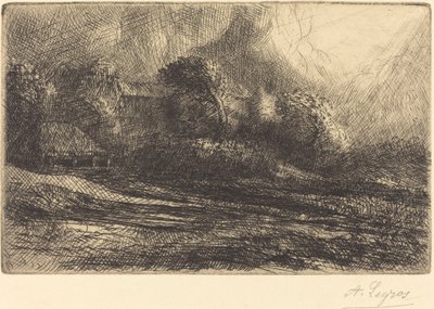 Chailli gezien in een storm door Alphonse Legros