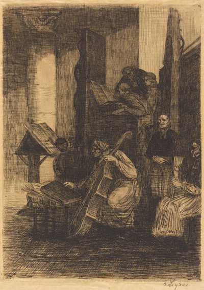 Koor in een Spaanse kerk door Alphonse Legros