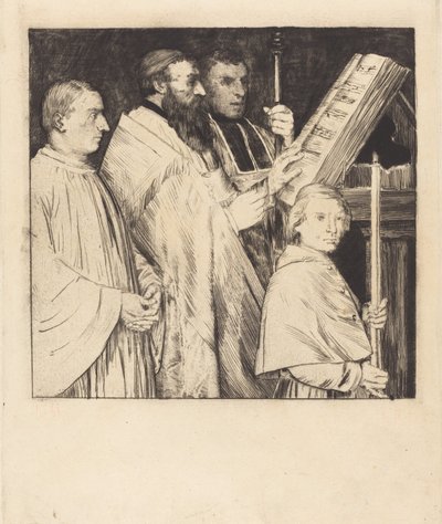 Koorzangers, 1e plaat (Le lutrin) door Alphonse Legros
