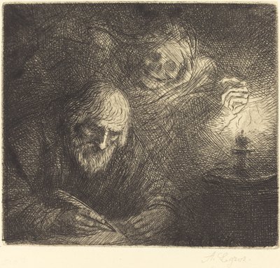 De dood en de filosoof door Alphonse Legros