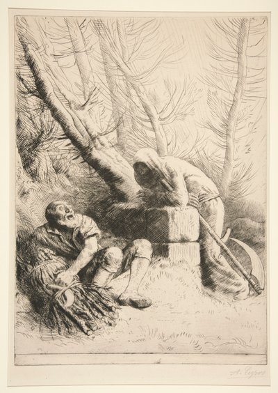 De dood en de houthakker door Alphonse Legros