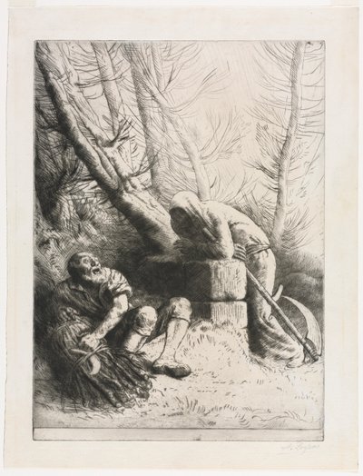 De dood en de houthakker door Alphonse Legros
