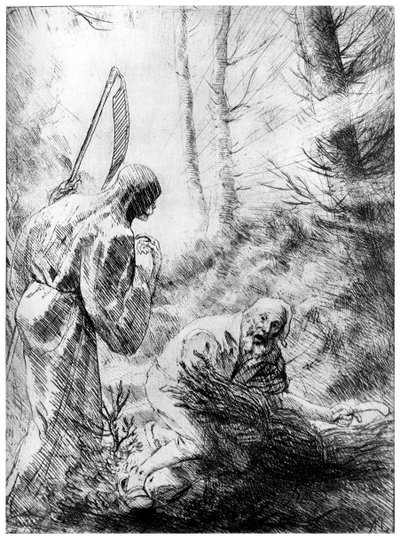 Dood van een Houthakker, c1860-1910 1924 door Alphonse Legros