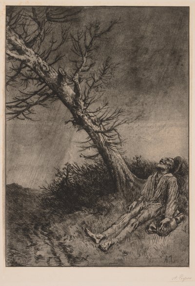 Dood van de Zwerver door Alphonse Legros