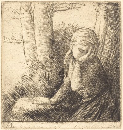 Wanhopig jong meisje door Alphonse Legros