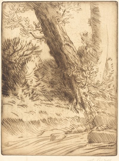 Rand van een beek door Alphonse Legros