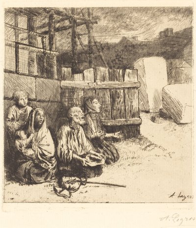 Engelse bedelaars Les mendiants anglais, 1875 door Alphonse Legros