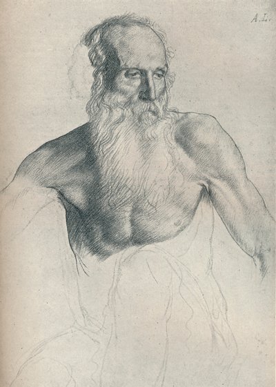 Studie van een Oude Man met een Lange Baard, c1895, 1923 door Alphonse Legros