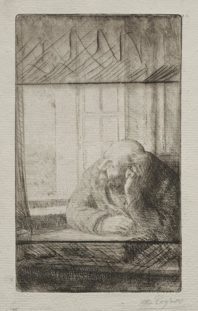 Avond bij het raam door Alphonse Legros