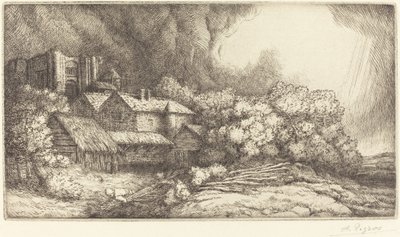 Boerderij bij het klooster door Alphonse Legros