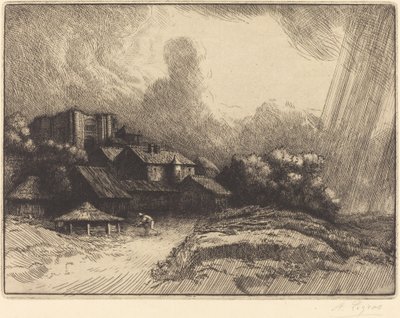 Boerderij bij het klooster door Alphonse Legros