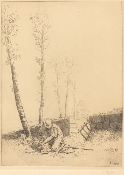 Het Vinden van het Schaap (Le mouton retrouvé) door Alphonse Legros