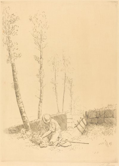 Het vinden van het schaap (Le mouton retrouvé) door Alphonse Legros