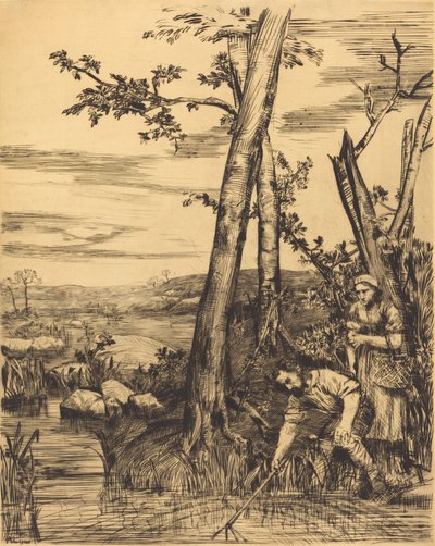 Vissen op rivierkreeft (Les pêcheurs d