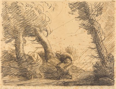 Oogsters verrast door de storm door Alphonse Legros