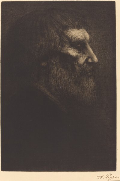 Hoofd van een bedelaar door Alphonse Legros