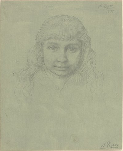 Hoofd van een Kind door Alphonse Legros