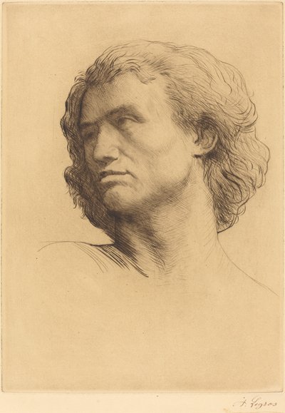 Hoofd van een man door Alphonse Legros