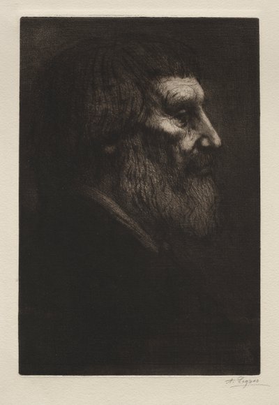 Hoofd van een Man door Alphonse Legros