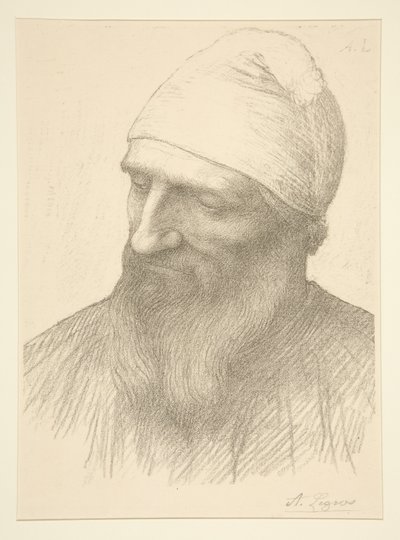 Hoofd van een man door Alphonse Legros