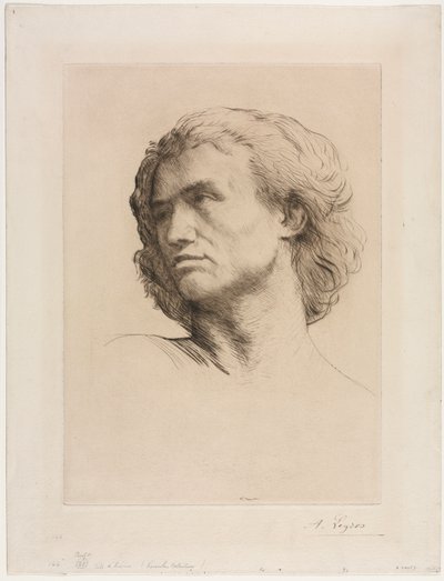 Hoofd van een Man door Alphonse Legros